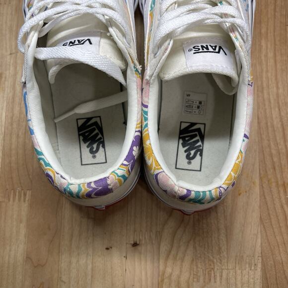 VANS Ward Psych Flora White Multi Color Floral Rare Style Size 5 - Picture 11 of 12